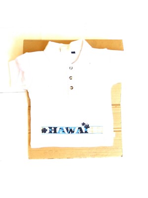 Poloshirt Hawaii, weiß v. Rebble Pebble gr.86