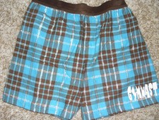 Gymnastics "GYMNAST" aqua/brown flannel shorts all size