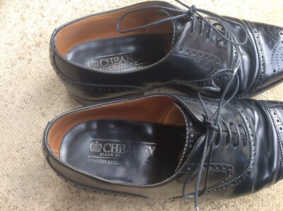 Cheaney Loddington Oxford Brogue Black Calf Leather UK Size 7