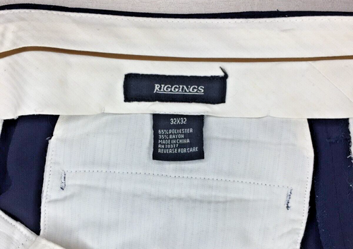 Vintage 90s J RIGGINS Blue Pleated & Cuffed Dress Pants 32x32 Woven Polyester - Picture 6 of 6
