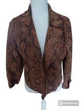 M&Co 14 Brown Snakeskin Fully Lined Jacket 
