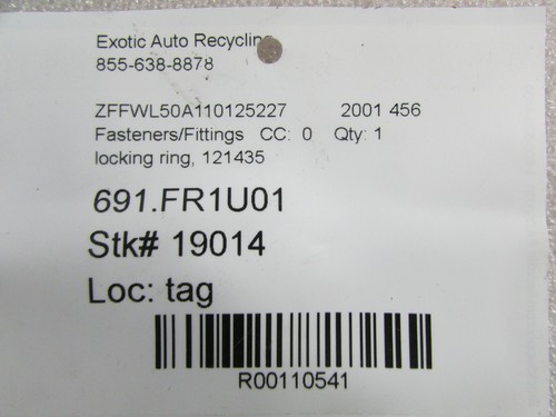 Ferrari 456, Fuel Pump Outer Locking Ring, Used, P/N 121435 - Picture 4 of 5
