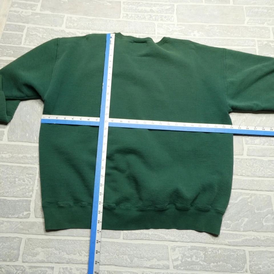 Sudadera en blanco Cheetah vintage talla XL verde cuello redondo mezcla de algodón hecha en EE. UU. Foto 3 de 4