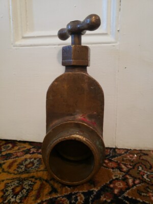 Vintage Solid Brass 2 1/2 inch Fire Hydrant Gate Valve