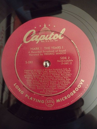 Hark! The Years! RARE 1940s Voices Of Historical Figures LP Capitol Red Label Lp - Picture 4 of 4