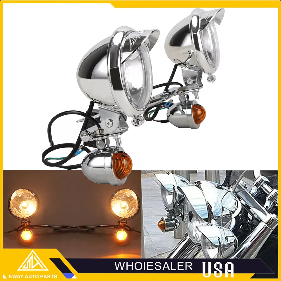 12V Motorcycle Turn Signal Lights Driving Fog Spot Light Bar For Harley Yamaha - Image 4 of 4