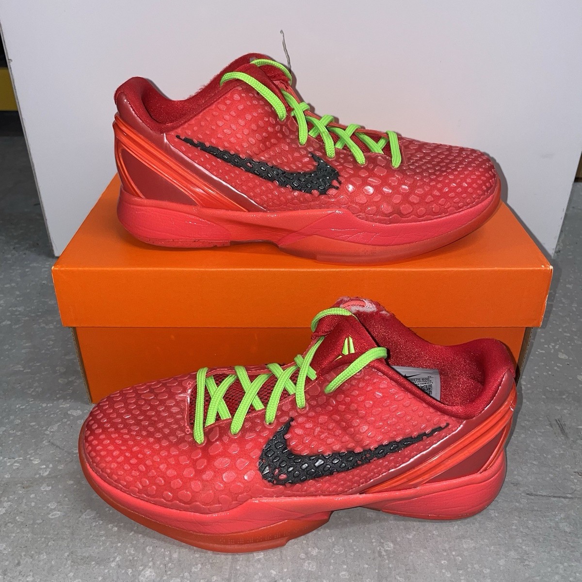 Nike Kobe 6 Protro Reverse Grinch (GS) Youth Size 4.5 FV9676