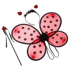 Ladybug Wings Costume Dress up Butterfly Girls Antenna Headbands