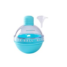 2PCS Silicone Whiskey Ice Ball Mould with Funnel, 6cm Slow-Melt Sphere, Sky Blue