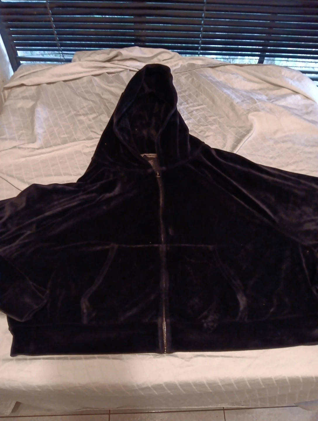 UNDERCOVER FELPA CON CAPPUCCIO Victoria's Secret VELLUTO ROSA logo ricamato FULL ZIP CROP velluto taglia XL