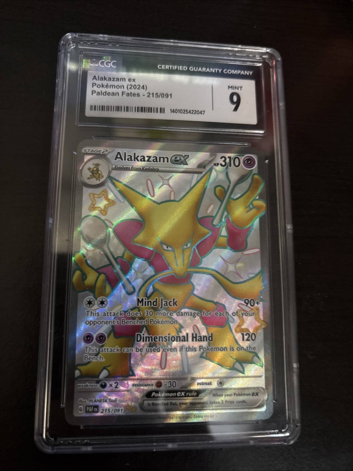 2024 CGC 9 Pokemon Paldean Fates Alakazam ex 215, Shiny Ultra Rare
