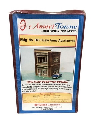 Ameri-Towne O Gauge Building Kit #865  Dusty Arms Apartment   Unopened Box