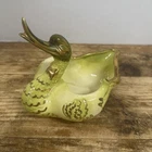 Vintage 1950’s Hull Pottery USA #80 ceramic Green Swan Duck Planter 8” Length