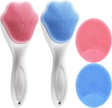 Silicone Face Scrubber and Exfoliator Brush - Facial Cleansing Brush for Blackhe