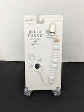 NIB Bella Tunno Silicone Pacifier Clip, Silicone Beads  Metal Clip, Age 0 