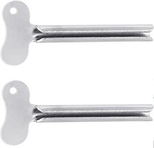 2 Pcs Stainless-Steel Tube Toothpaste Squeezer Keys Metal Hair Dye Color Wringer