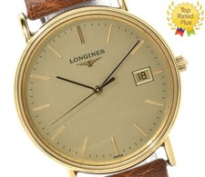 MINT Vintage LONGINES L4.720.2 Gold Dial Quartz Men's Watch From JAPAN