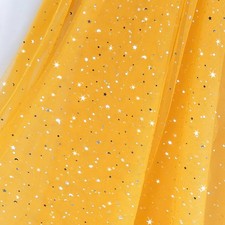 Homiest 10 Yards Glitter Tulle, Star Moon Sequin, 54" Wide Gold bls2405251003