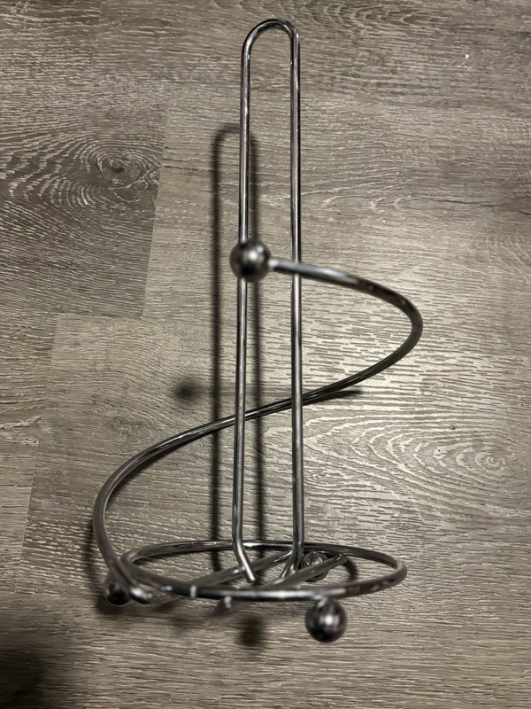 Double Pole, Stainless Steel, Silver Paper Towel Holder - Great Condition 