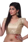 Bright Beige Barcode Banarasi Readymade Choli Blouse For Saree And Lehenga