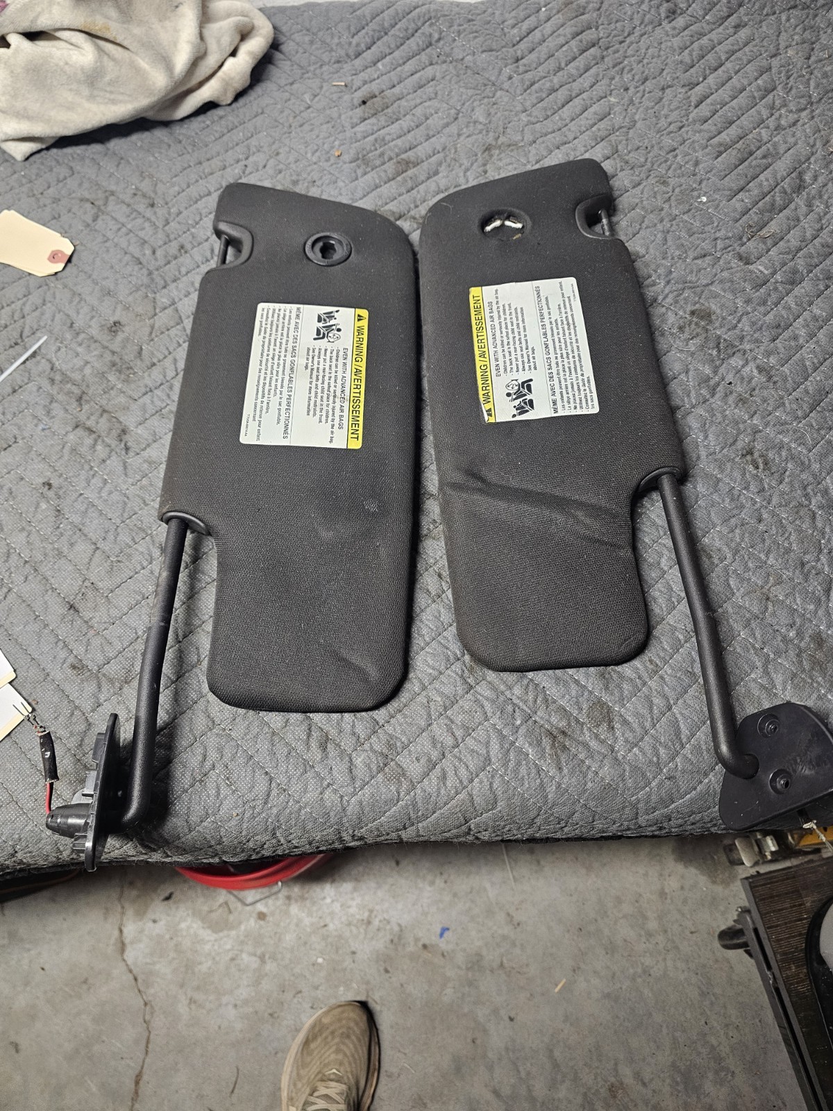 2012-2014 Ford Mustang Coupe Sun Visors Black Driver Passenger  OEM