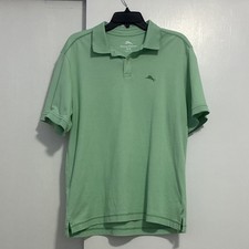 Tommy Bahama Men's Regular Fit Polo Shirt M Green Short Sleeve Collared