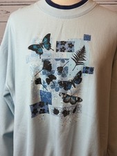 Top Stitch Morning Sun Sweatshirt XL Butterfly Granny Core Vintage cottage Bling