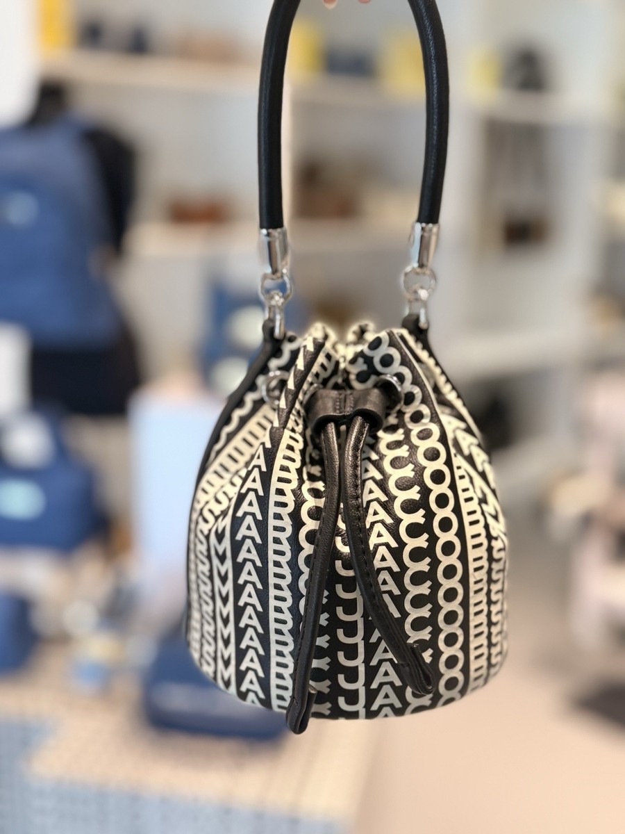 NWT Marc Jacobs Lamb Leather Mini Bucket Bag - Black And White