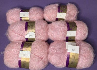 Mohair Yarn Irisé Novita Of Finland Pink Tinsel 6 Skeins