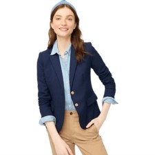 J CREW 2 Navy The Original Wool Schoolboy Blazer Jacket Gold Button Detailing