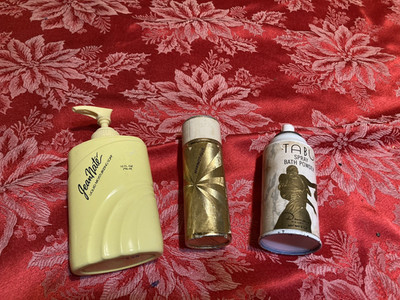 Vintage frangrance containers: JeanNate, Tabu, Hypnotique, good condition  