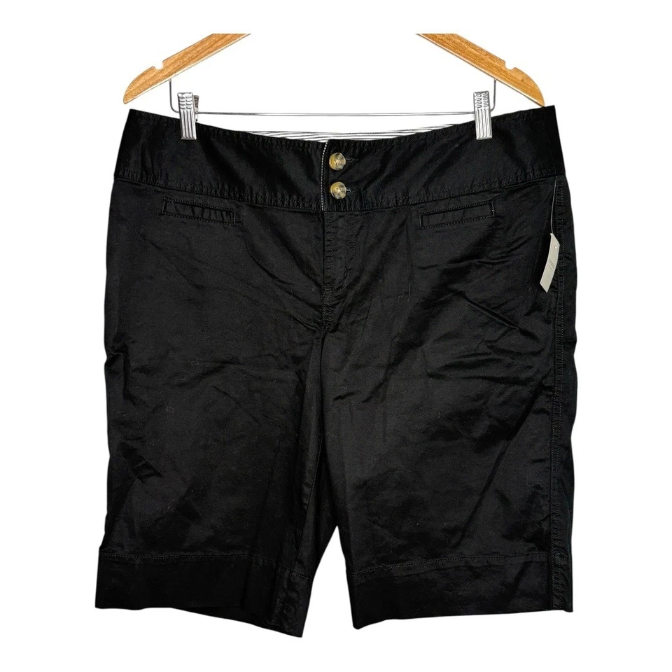 Bermudas Madison Doble Botón Negras Bolsillos Mujer Talla 14 Nuevas con Etiquetas Foto 2 de 4