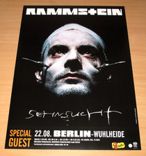 RAMMSTEIN KONZERT BERLIN 1997 POSTER " SEHNSUCHT / OLIVER RIEDEL " wie NEU