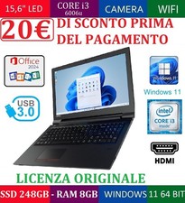 NOTEBOOK VELOCE ECONOMICO DISPLAY GRANDE 15,6" HD COMPUTER PORTATILE PC HDMI CAM