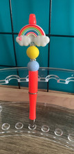 Rainbow themed handmade beaded pen Cute 