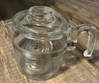 Vintage Pyrex Flameware Glass Percolator 6 Cup Coffee Pot and Basket 7756 B
