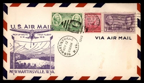 Mayfairstamps US 1940 West Virginia New Martinsville AM 49 air mail First Flight