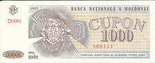 Moldova / Moldova [03] - 1000 Cupon 1993 UNC - Pick 3
