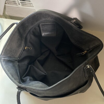 Authentic Coach Black Glove Tanned Leather Zip Tote Bag 4067 Purse