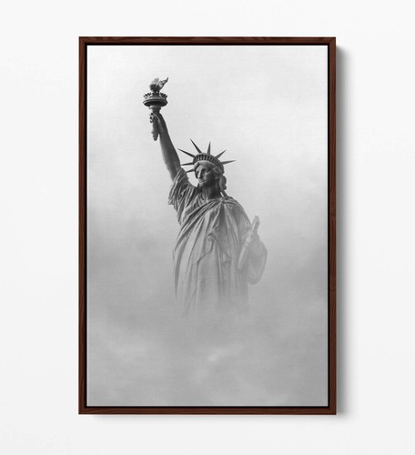 ESTATUA DE LA LIBERTAD NUBES NUEVA YORK - EFECTO FLOTANTE LIENZO IMPRESIÓN ARTÍSTICA - FOTOGRAFÍA - Imagen 6 de 12