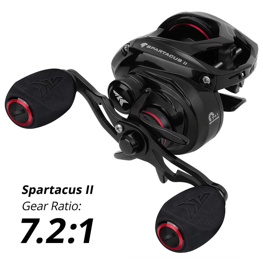 baitcasting reel for trout TEQIN Round Reel, Trolling Reel, 4.2:1 Gear Ratios Lure Fishing Baitcasting Reel, Inshore Saltwater Fishing Baitcasting Reel, Metal Body Fishing Salmon CL60 Right Hand : Sports 60 yards/6 pounds line capacity Trout Baitcaster For Panfish Bait