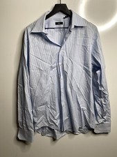 Men  s Hugo Boss Button Up Dress Shirt Light Blue Long Sleeve Size 17 36/37