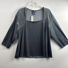 Venezia Jeans Lane Bryant Top Velvet Size 18/20 3/4 Sleeve Stretch New
