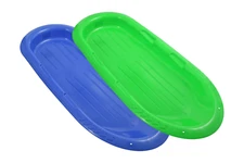 Superio 48" Toboggan Snow Sled for Kids, Durable Plastic Slider 2pk Blue, Green