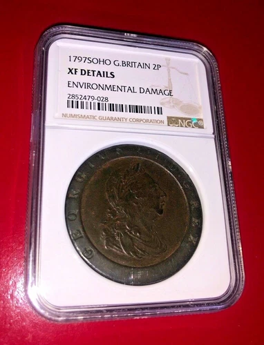 1797 SOHO GREAT BRITAIN 2 PENCE NGC XF DETAILS