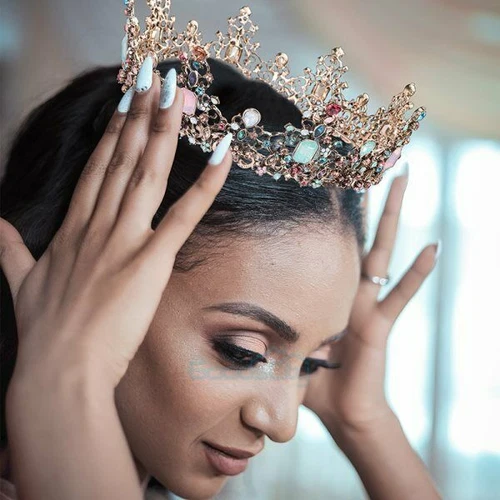 Coronas Tiaras Cristal Perla Novia Boda Corona para Mujer Princesa Tiara - Imagen 39 de 76