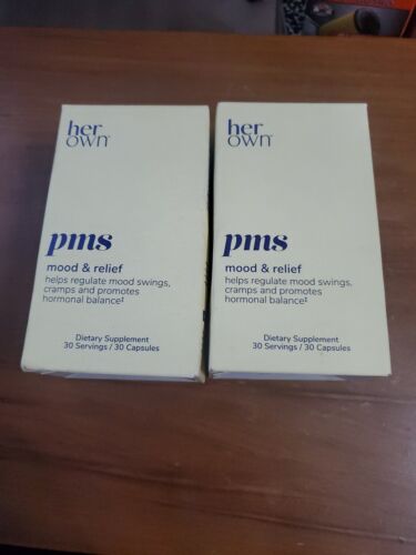 2 pack Her Own Vitamins Dietary Supplements, 30 Servings - Pms Mood & Relief - Picture 1 of 3
