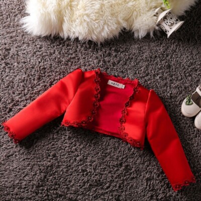 Girls Crop Tops Shrug Bolero Coat Lace for Evening Party Dress Jacket Shrug Coat