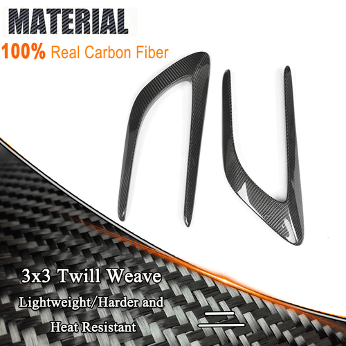 REAL Carbon Front Side Fender Fin Vents For Mercedes Benz C205 C63 AMG 2015-2021 - Picture 8 of 9