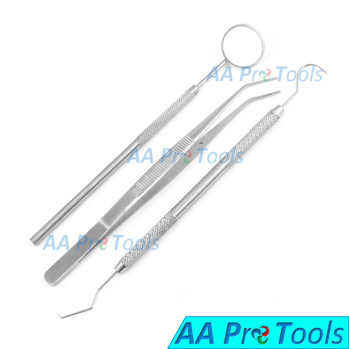 Kit Pulizia Esame Igiene Specchio Bocca Dentista E Sonda, CE